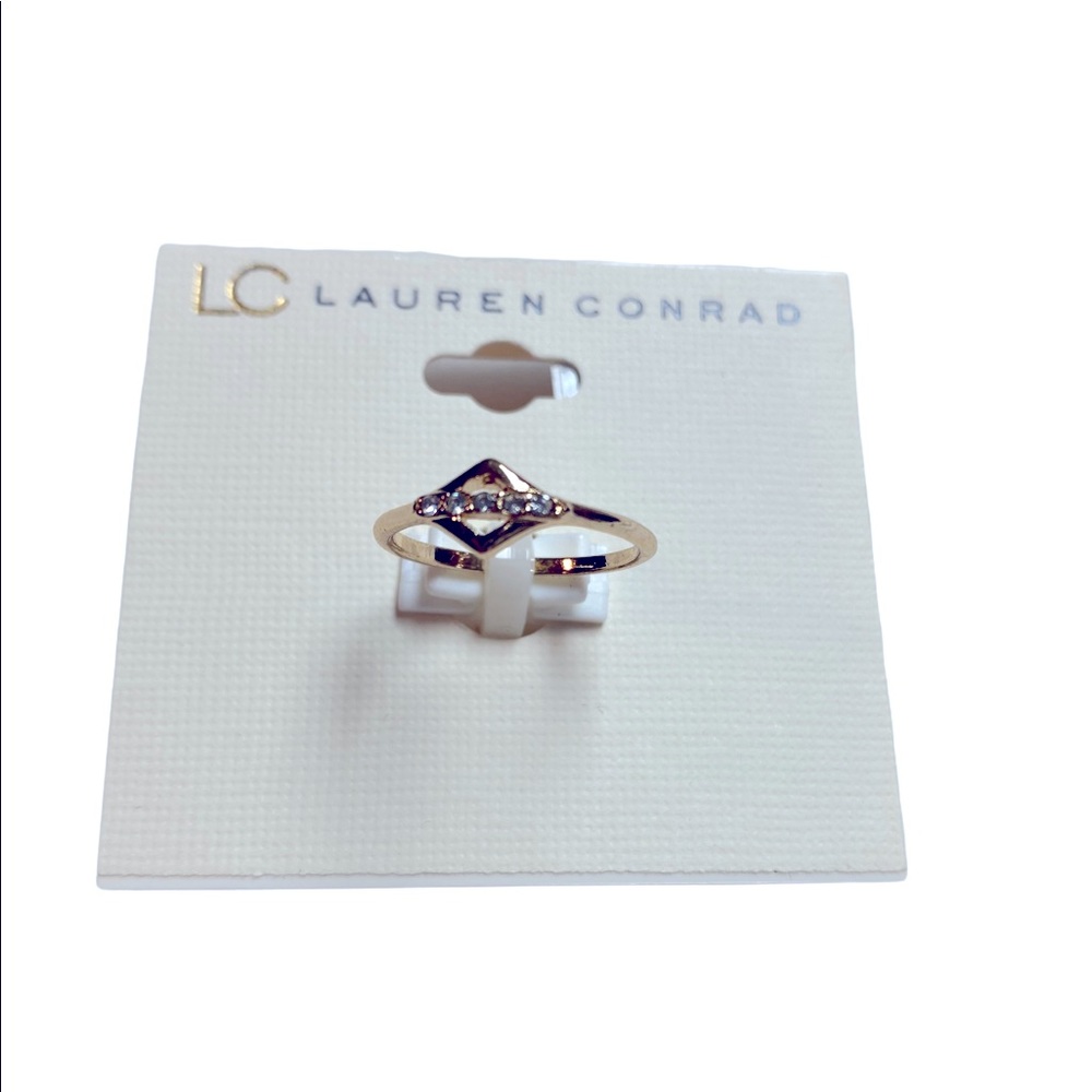 LC Lauren Conrad Designer Gold Tone Rhinestone Ring